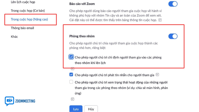 Cách chia phòng Zoom trên máy tính chi tiết từng bước