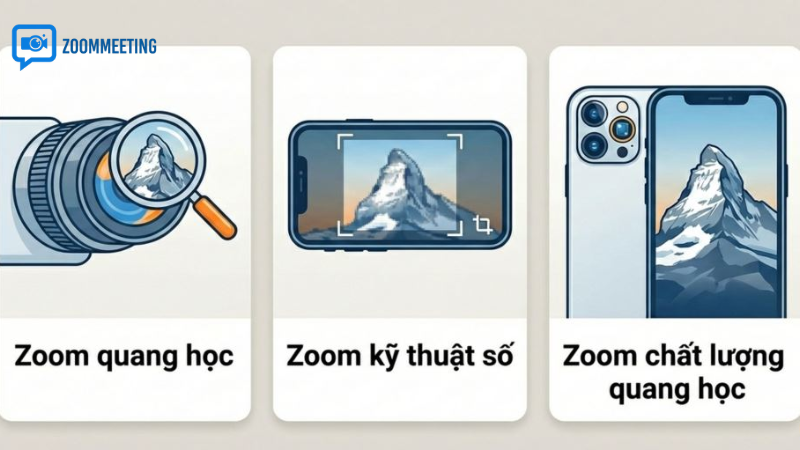 Hiểu đúng về zoom Quang học, hybrid và zoom số
