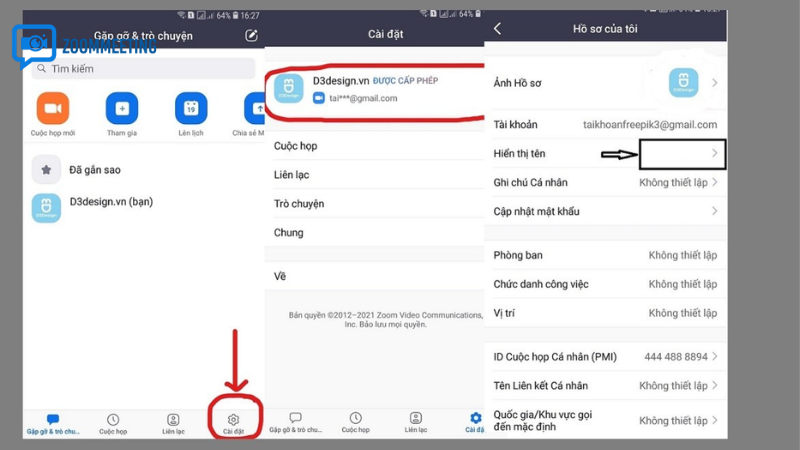 Cách đổi tên Zoom trên iPhone trong hồ sơ tài khoản (đổi lâu dài)